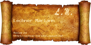 Lechner Mariann névjegykártya